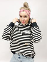 CLEO | HOODIE | STRIPES schwarz