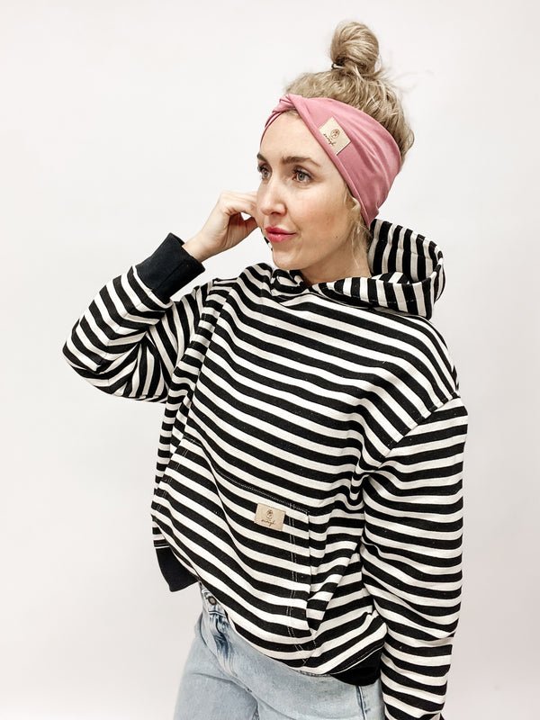 CLEO | HOODIE | STRIPES schwarz