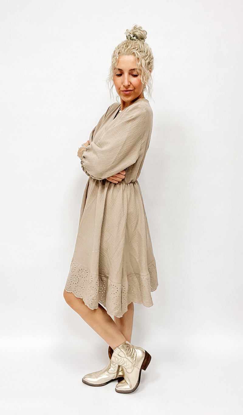 KYLAPLUS| KLEID| MUSSELINbeige