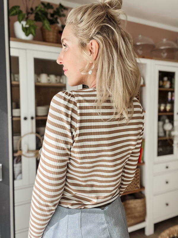 FIONA | SLEEVE | STRIPES|BEIGE