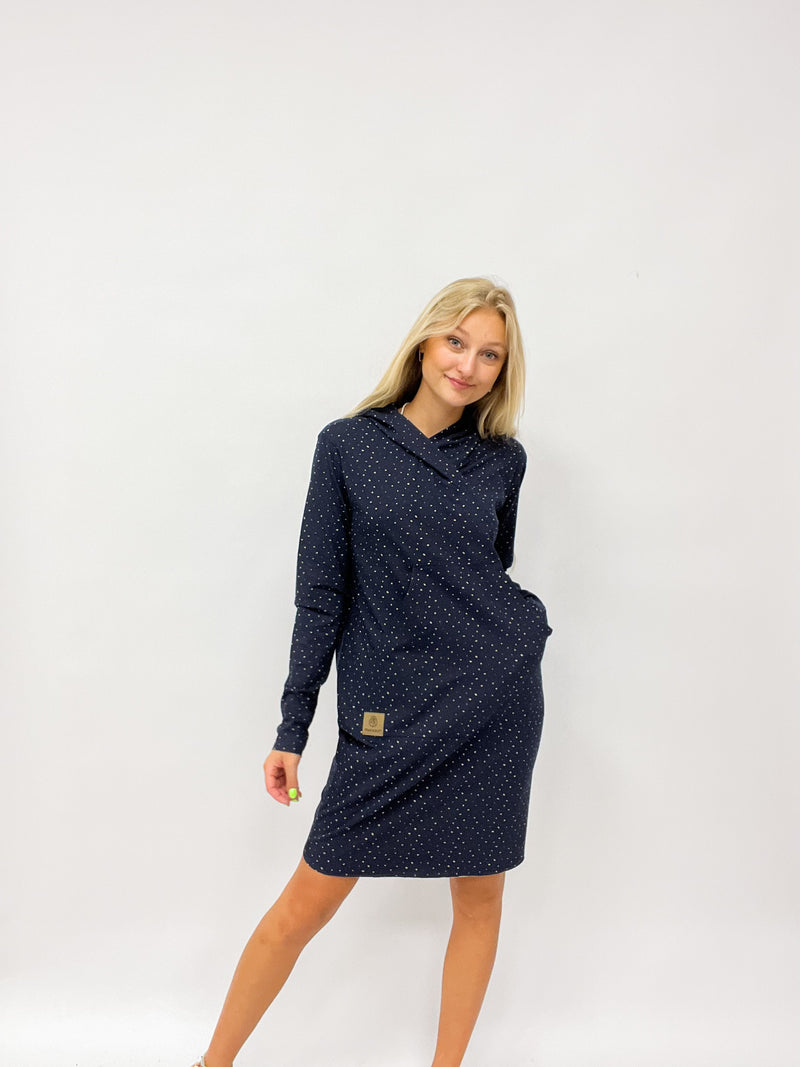 LENI | MIDI| Hoodiekleid | Sprenkel