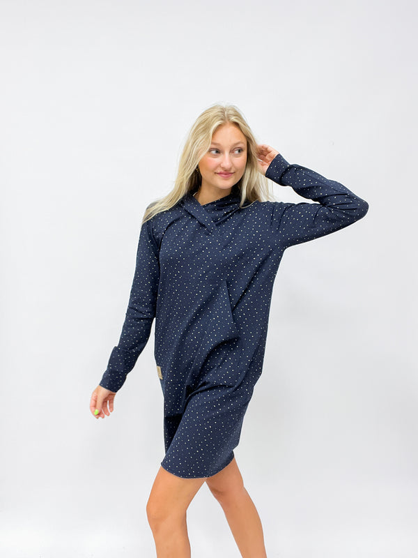 LENI | MIDI| Hoodiekleid | Sprenkel