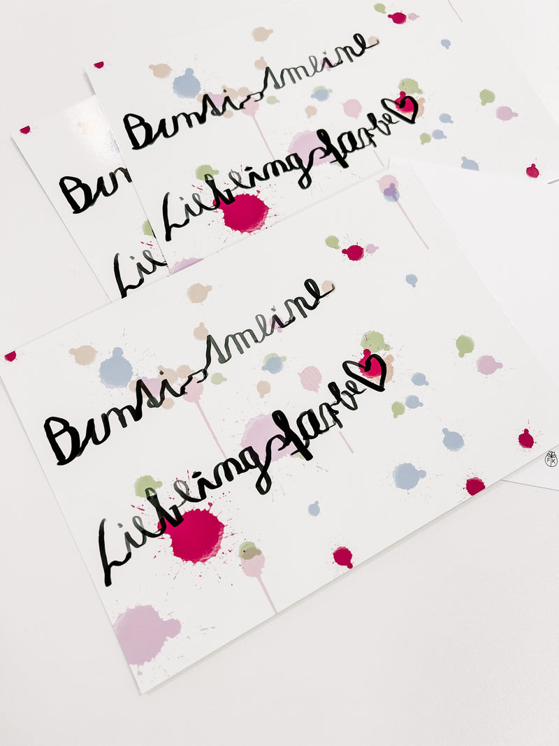 Postkarte BuntistmeineLieblingsfarbe