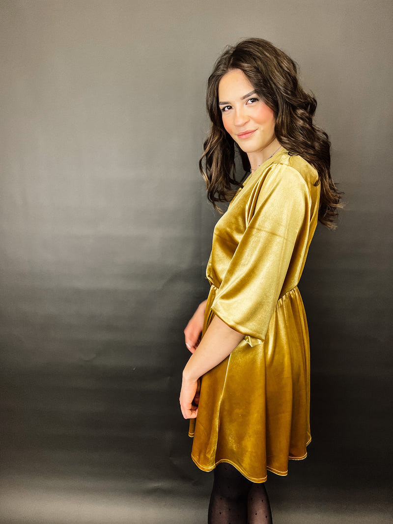 KYLA| Kleid | Velour Gold